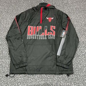 Chicago Bulls Windbreaker Jacket Men‎ Small NBA 1/4 Zip Long Sleeve New S